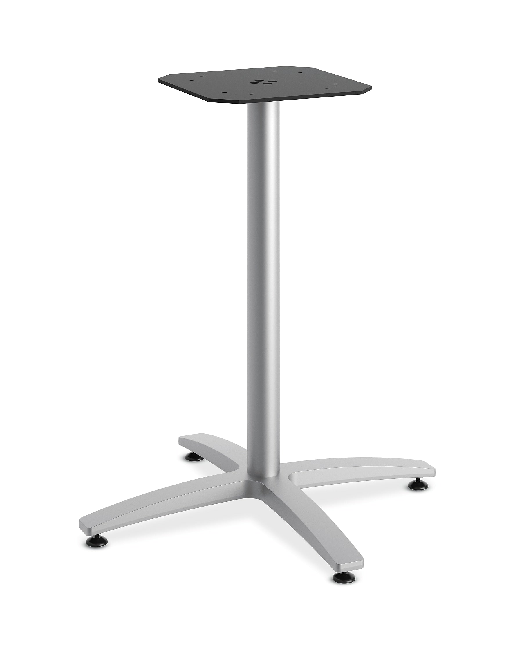 HON Between X-Base, Seated Height, For 30" and 36" Tops, Textured Silver Finish,