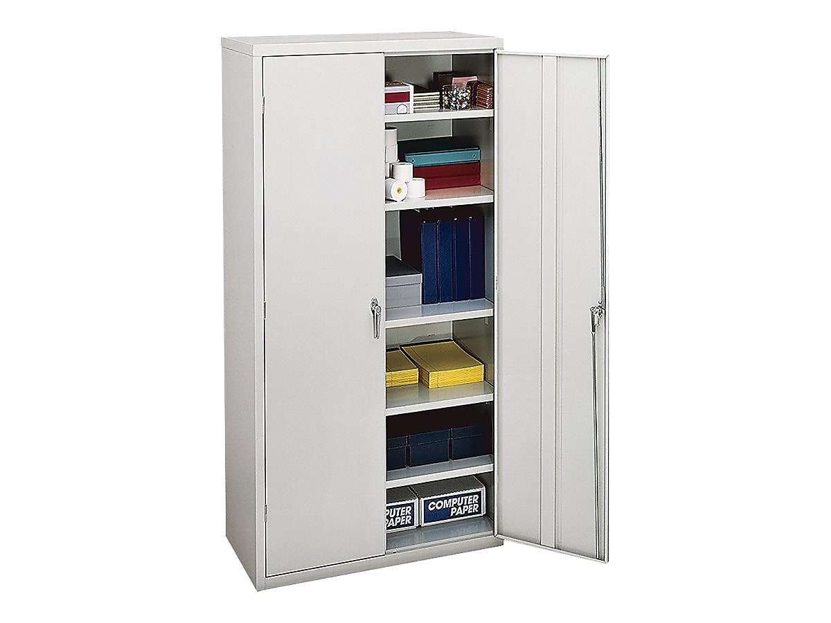 HON Brigade 72" Steel Storage Cabinet with 5 Shelves, Light Gray