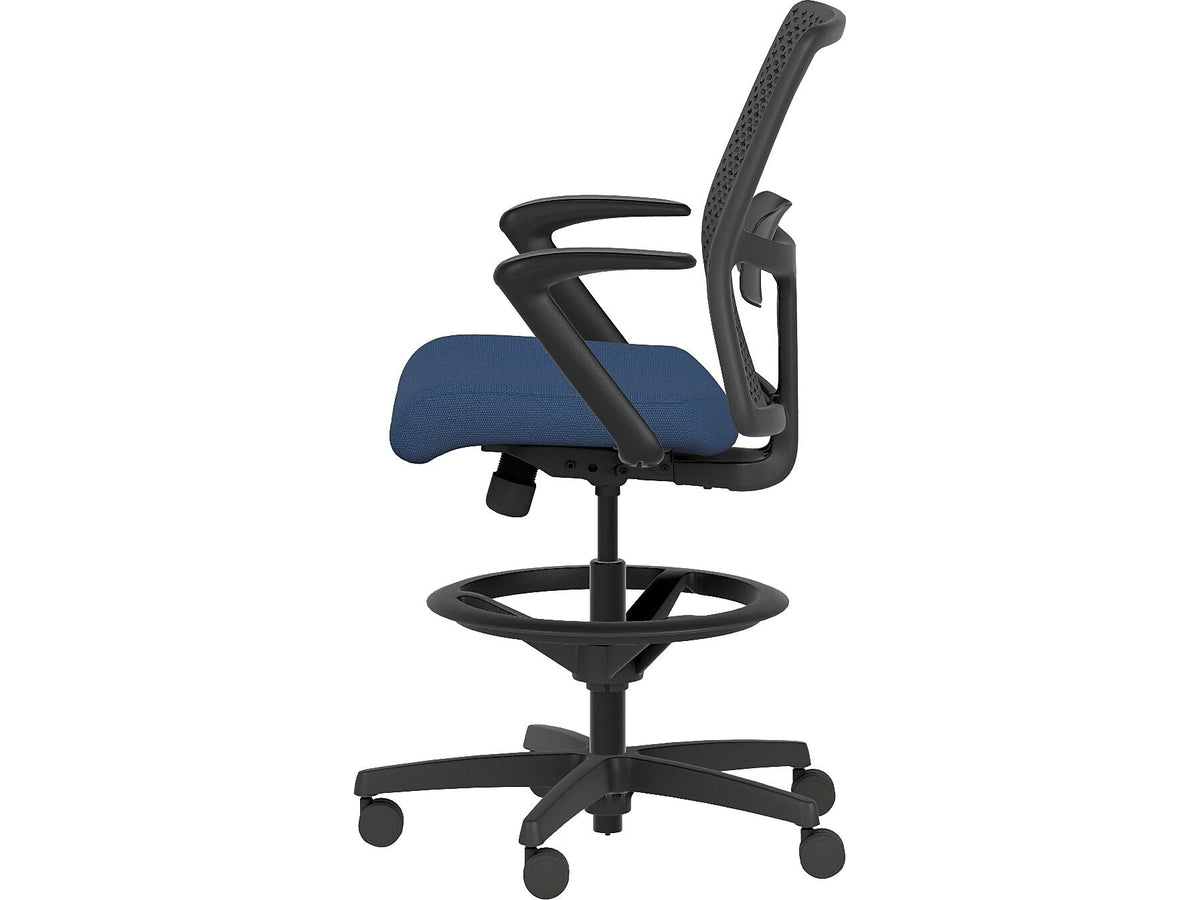 HON Ignition 2.0 ReActiv Back Vinyl Upholstered Seat Task Chair with Lumbar Support, Black/Blue