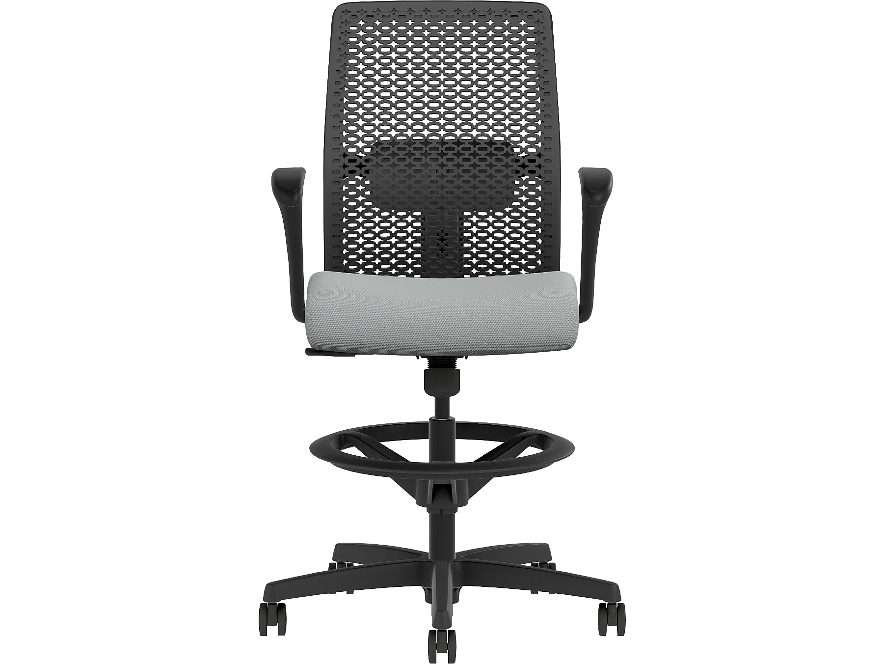 HON Ignition 2.0 ReActiv Back Vinyl Upholstered Task Chair with Lumbar Support, Black/Gray