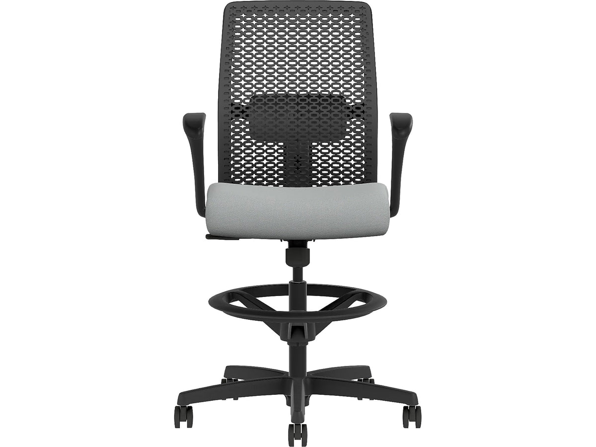 HON Ignition 2.0 ReActiv Back Vinyl Upholstered Task Chair with Lumbar Support, Black/Gray