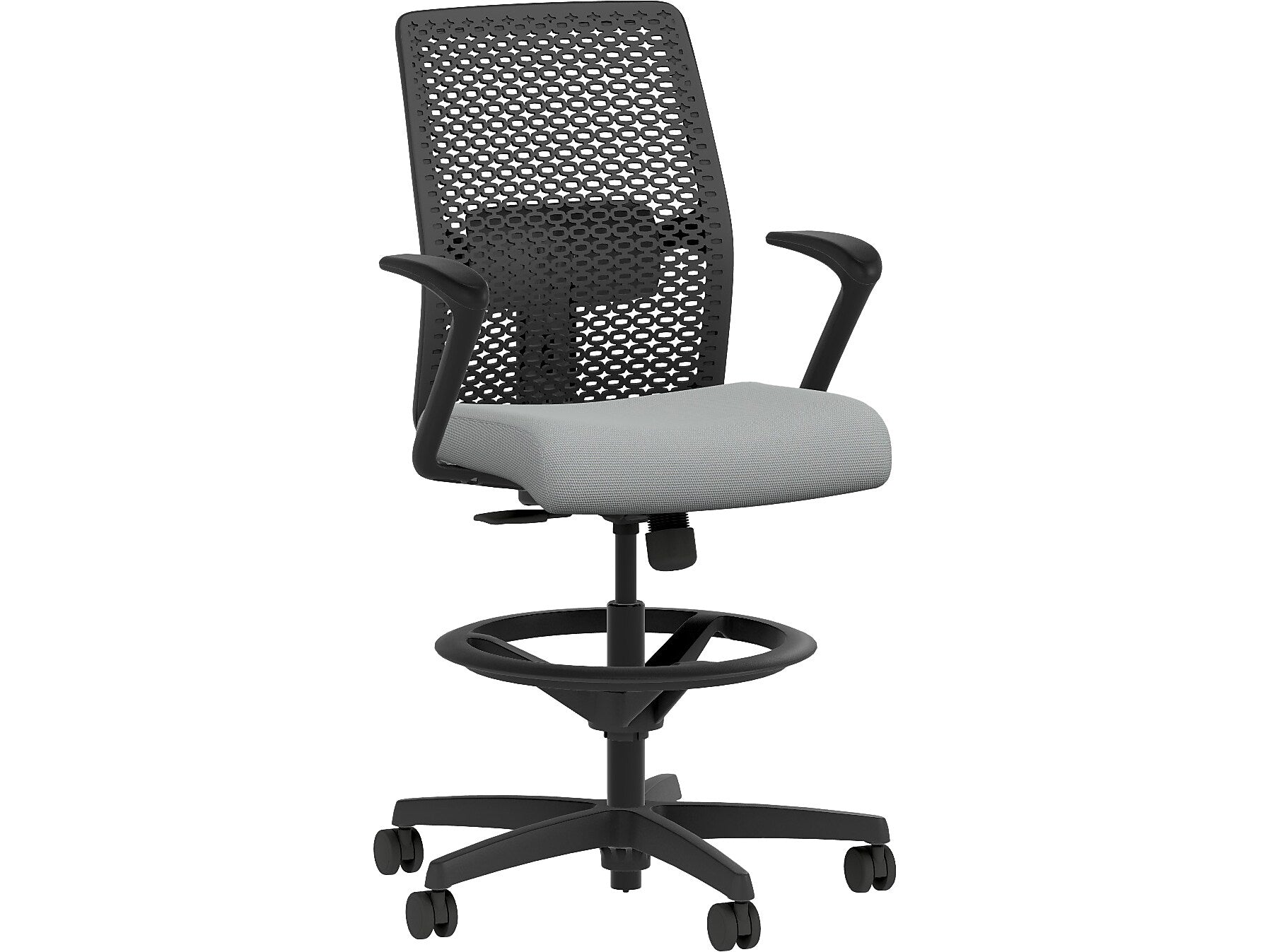 HON Ignition 2.0 ReActiv Back Vinyl Upholstered Task Chair with Lumbar Support, Black/Gray