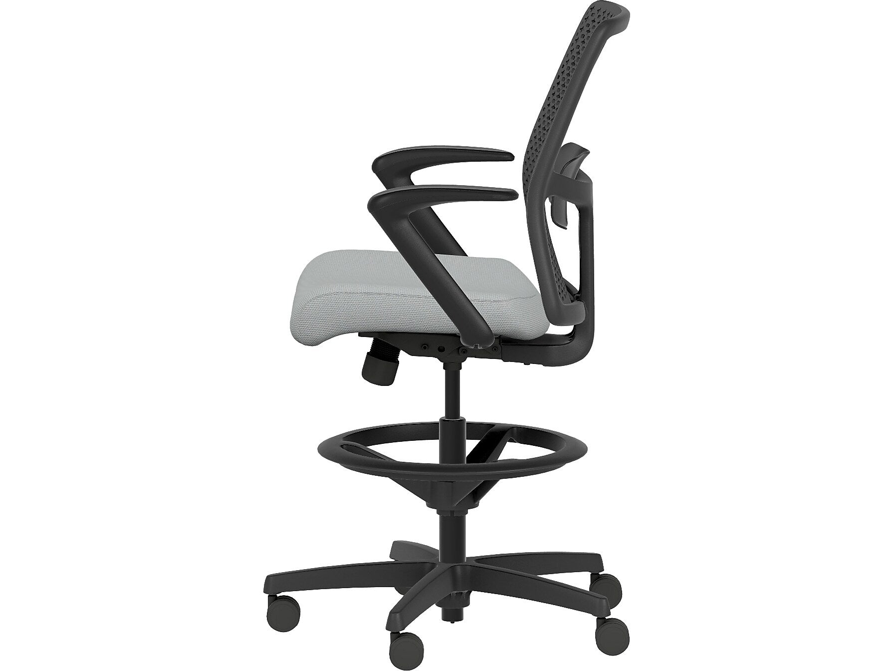 HON Ignition 2.0 ReActiv Back Vinyl Upholstered Task Chair with Lumbar Support, Black/Gray