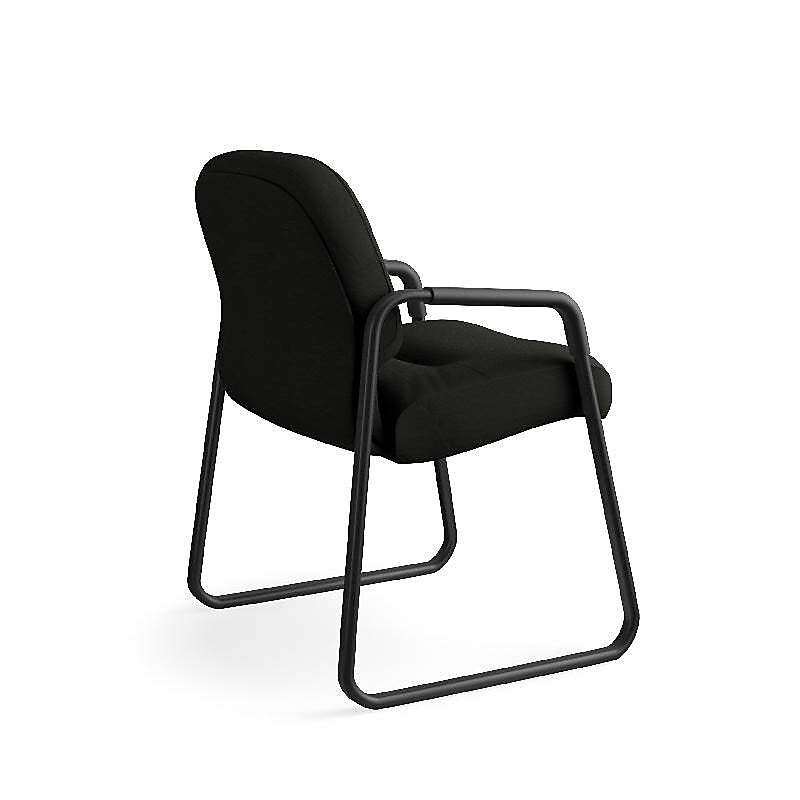 HON Pillow-Soft Leather Guest Chair, Black