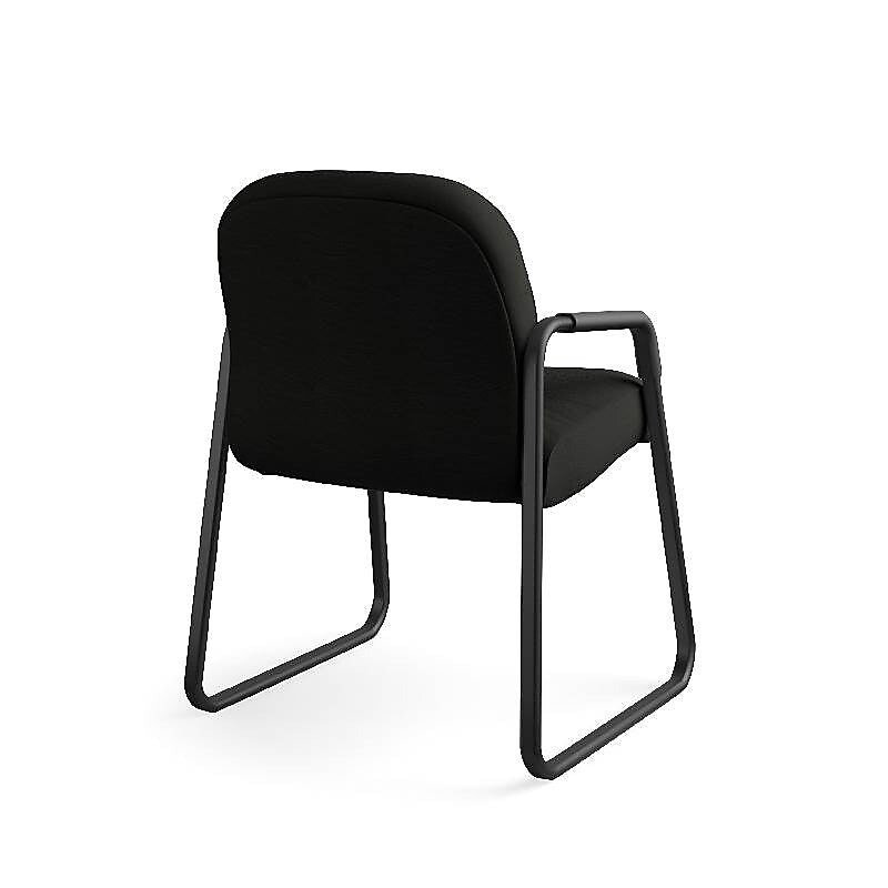 HON Pillow-Soft Leather Guest Chair, Black