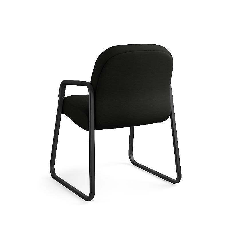 HON Pillow-Soft Leather Guest Chair, Black