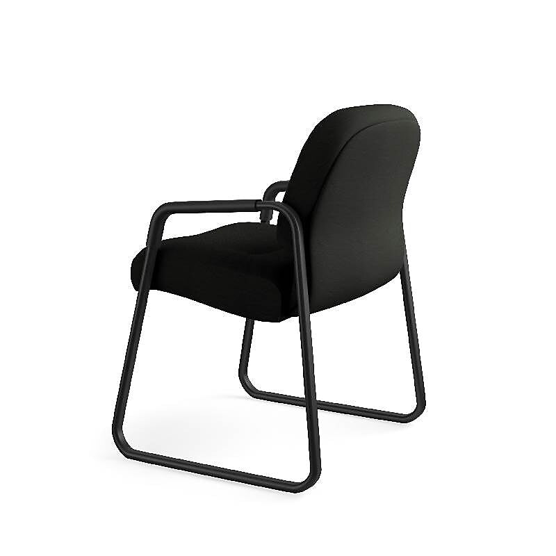 HON Pillow-Soft Leather Guest Chair, Black