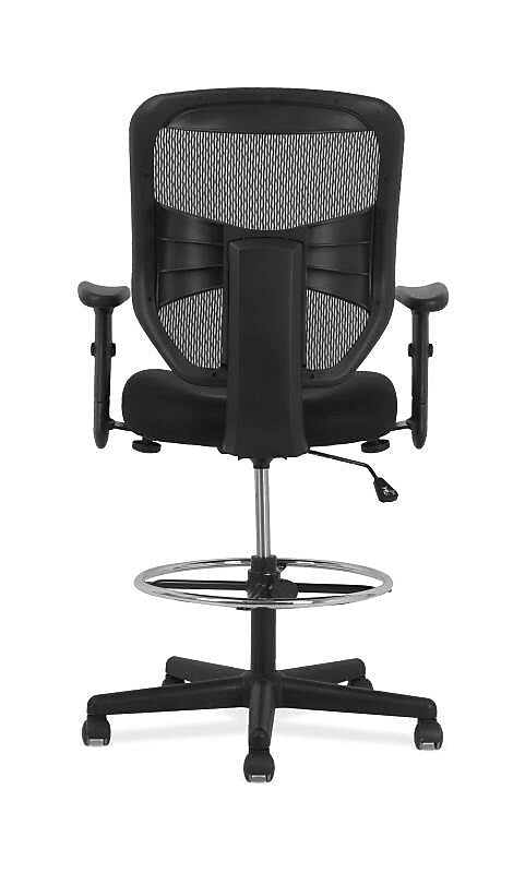 HON Prominent Mesh High-Back Task Stool, Height- and Width-Adjustable Arms, Black