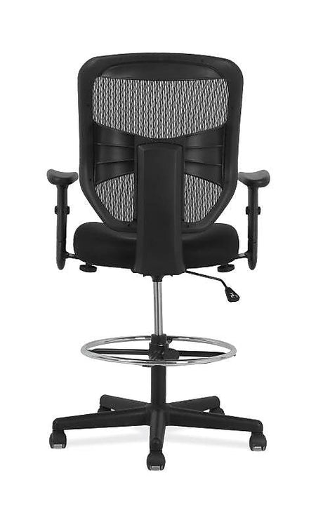 HON Prominent Mesh High-Back Task Stool, Height- and Width-Adjustable Arms, Black