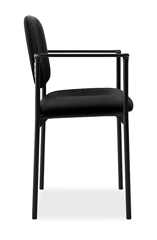 HON Scatter Fabric Stacking Guest Chair, Fixed Arms, Black