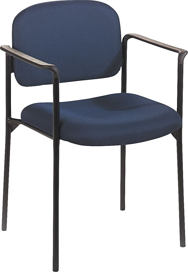 HON Scatter Fabric Stacking Guest Chair, Fixed Arms, Navy