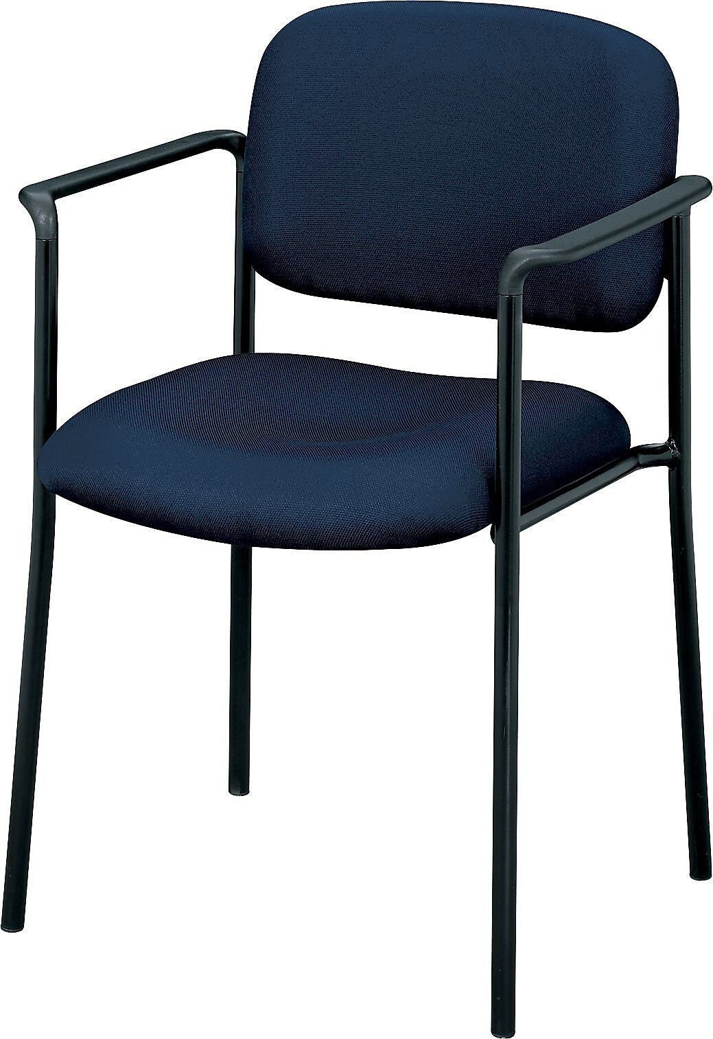 HON Scatter Fabric Stacking Guest Chair, Fixed Arms, Navy