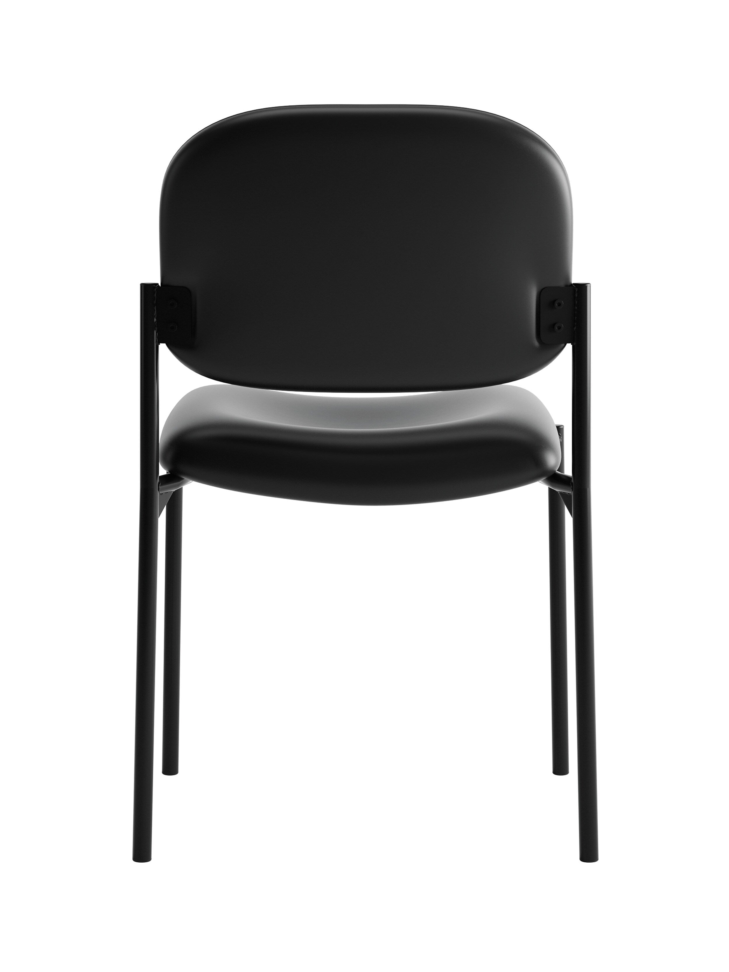 HON Scatter Stacking Guest Chair, Black SofThread Leather