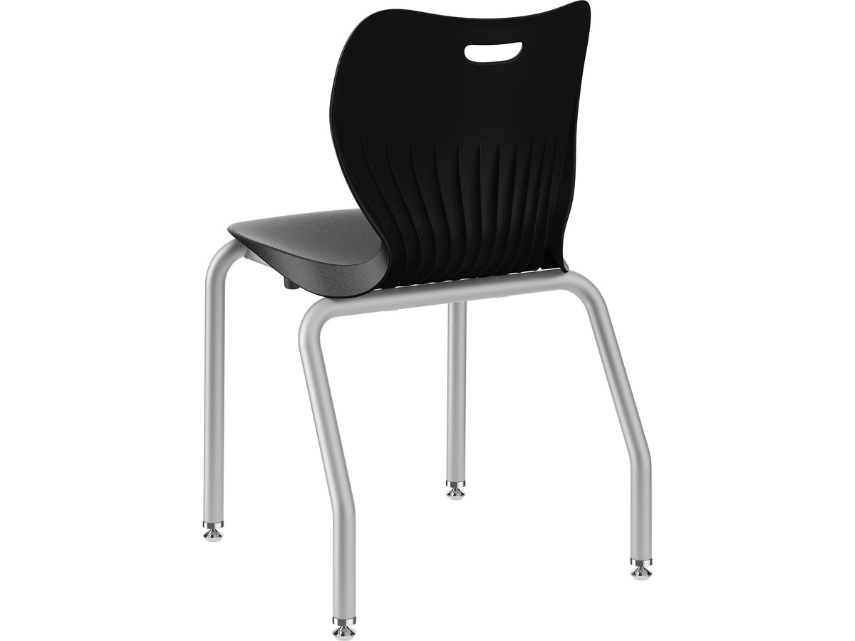 HON SmartLink 18"Student Stacking Chair, Polymer, Onyx/Platinum, 4 Per Carton