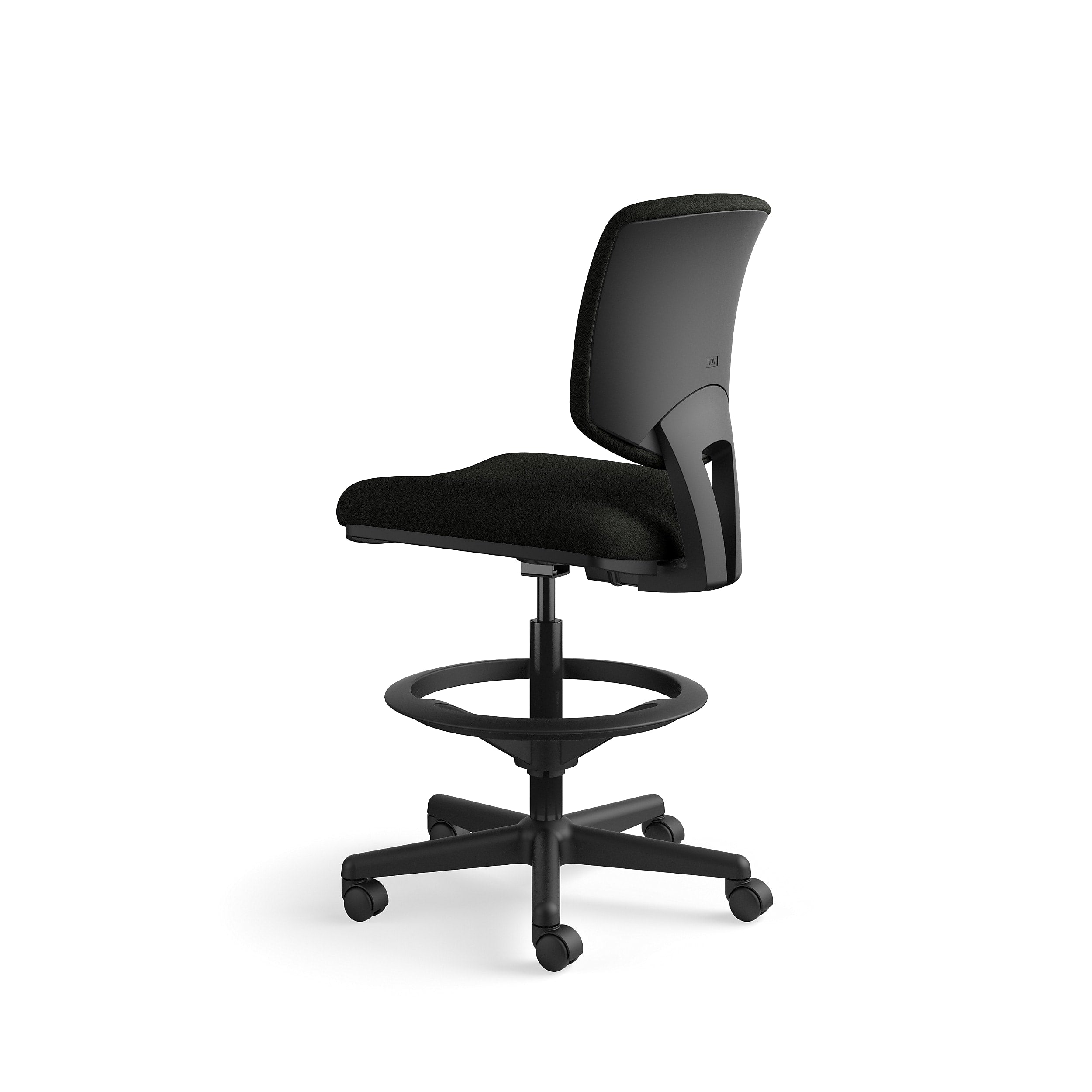 HON Volt SofThread Leather Computer and Desk Stool, Black