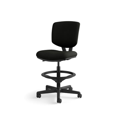 HON Volt SofThread Leather Computer and Desk Stool, Black