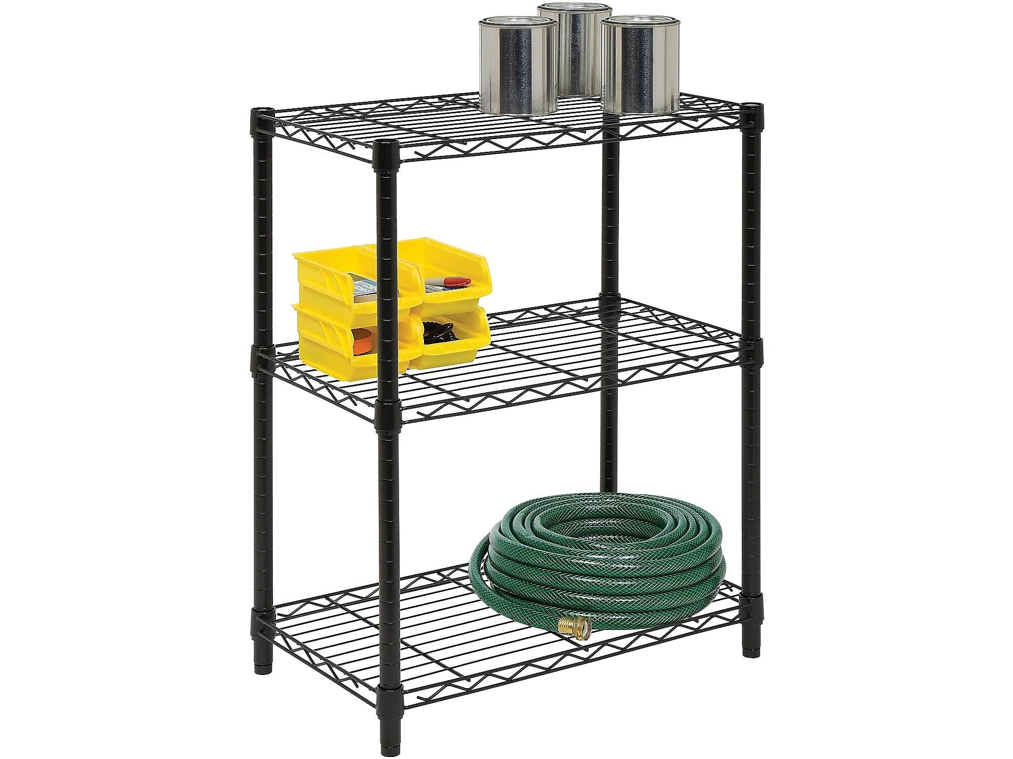 Honey-Can-Do 3-Shelf Metal Unit, 24", Black