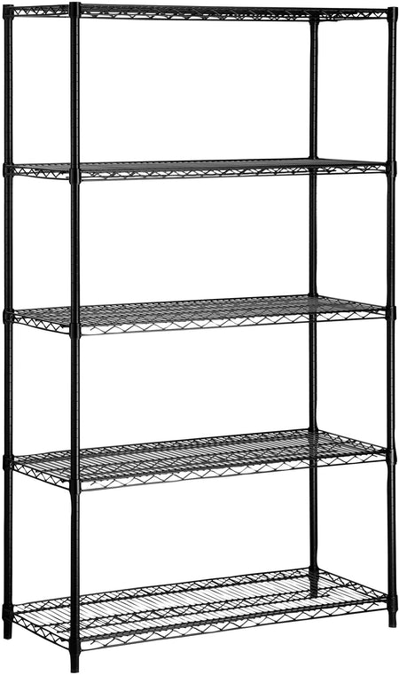 Honey Can Do 5-Shelf Metal Unit, 42"W, Black