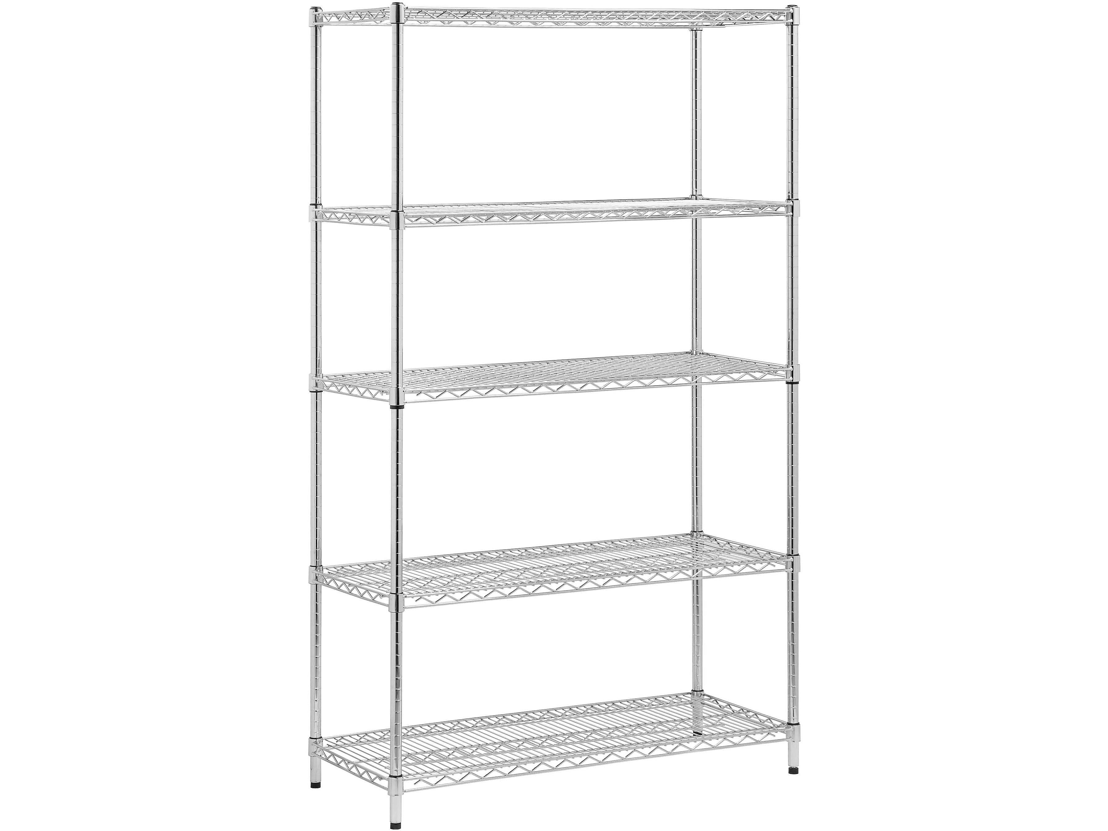 Honey-Can-Do 5-Shelf Metal Unit, 42"W, Chrome