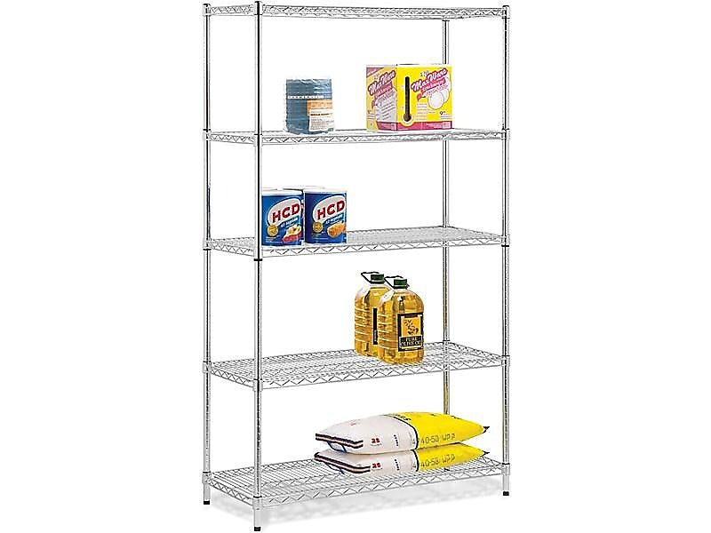 Honey-Can-Do 5-Shelf Metal Unit, 42"W, Chrome