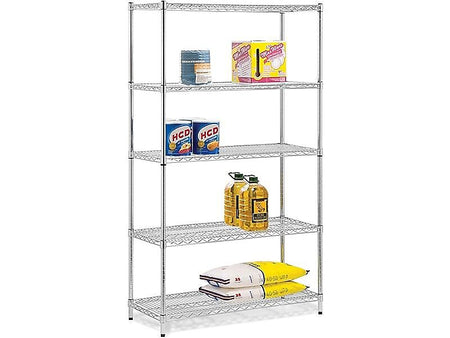 Honey-Can-Do 5-Shelf Metal Unit, 42"W, Chrome