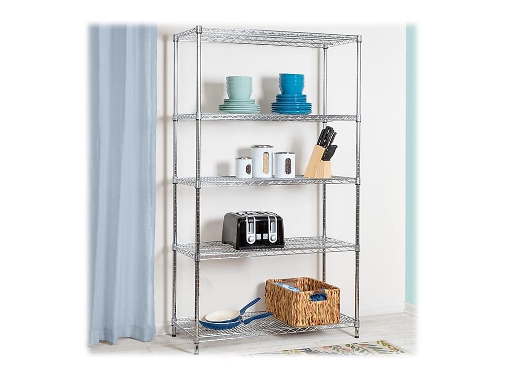 Honey-Can-Do 5-Shelf Metal Unit, 42"W, Chrome