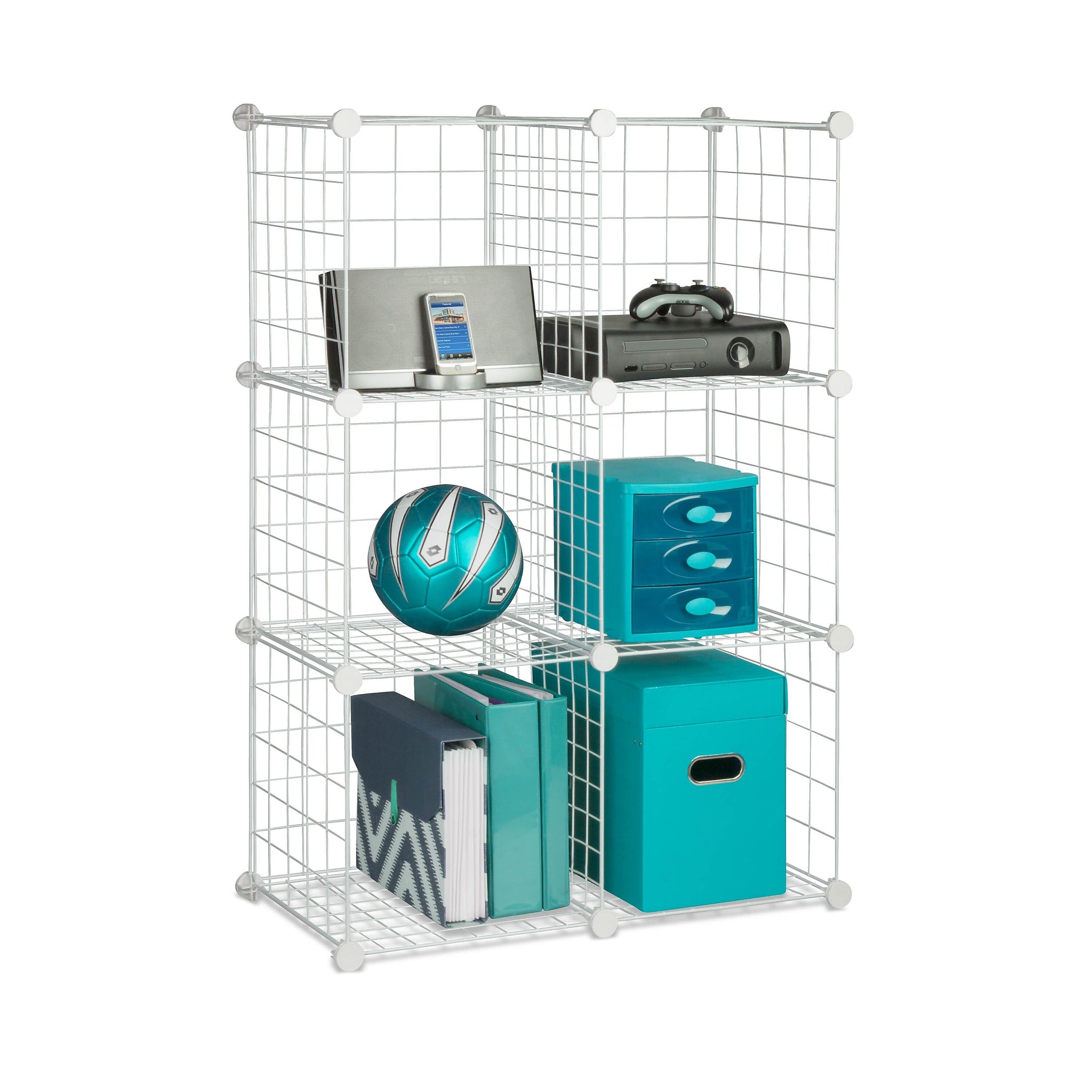Honey-Can-Do 6-Pack Modular Mesh Storage Cube, White