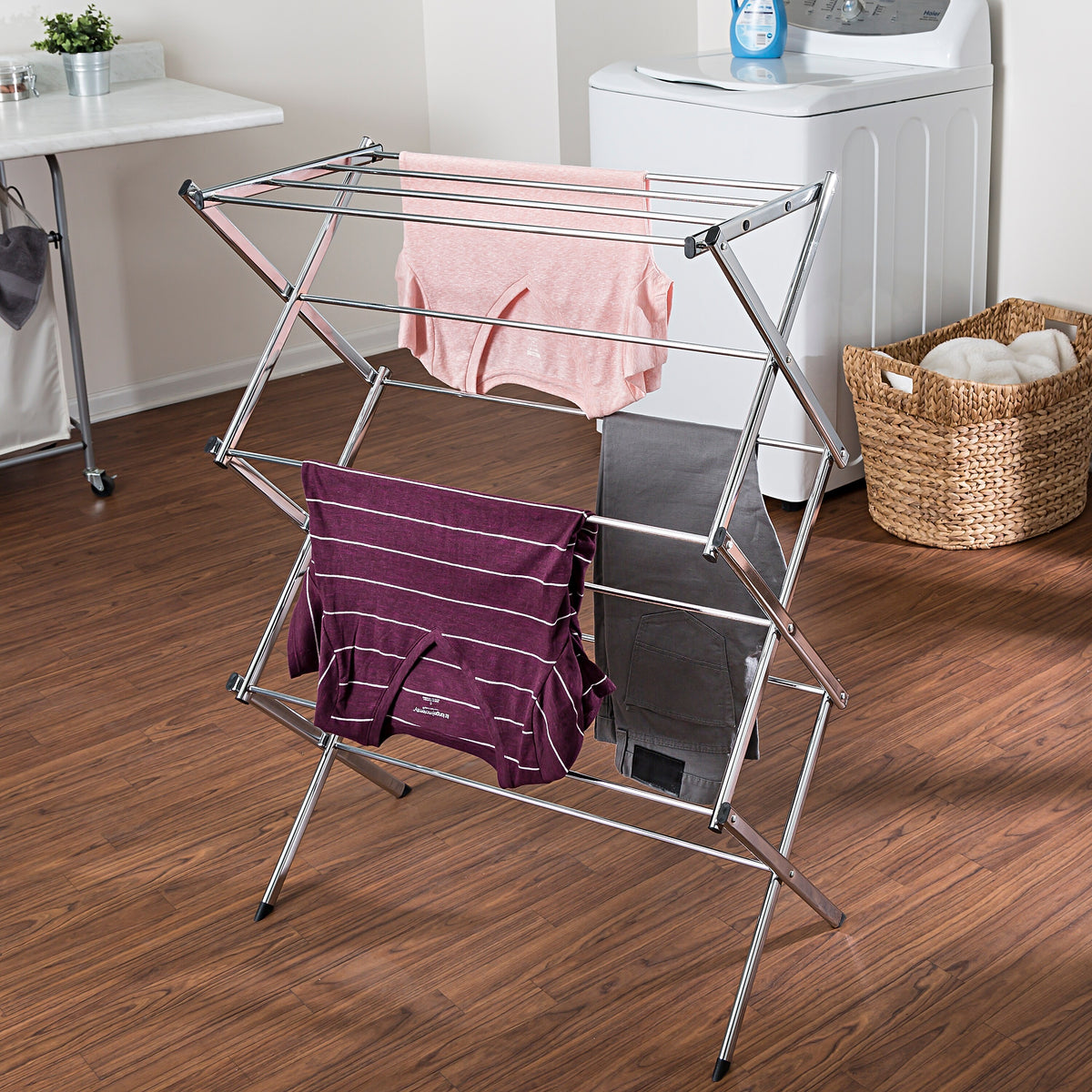 Honey-Can-Do Accordion Steel Drying Rack, Chrome