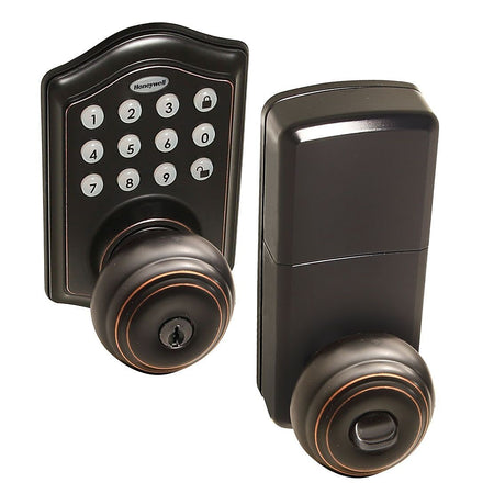 Honeywell Electronic Entry Knob Door Lock, Oil Rubbed Bronze