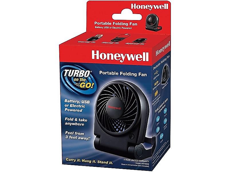 Honeywell Turbo on the Go 6.44"H 1 Speed Portable Fan, Black