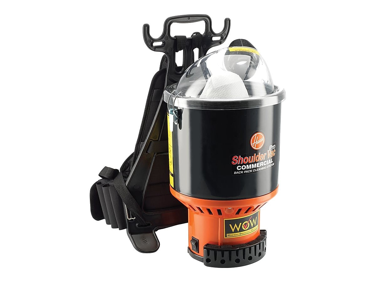 Hoover Commercial Shoulder Vac Pro Backpack Vacuum, Black/Orange