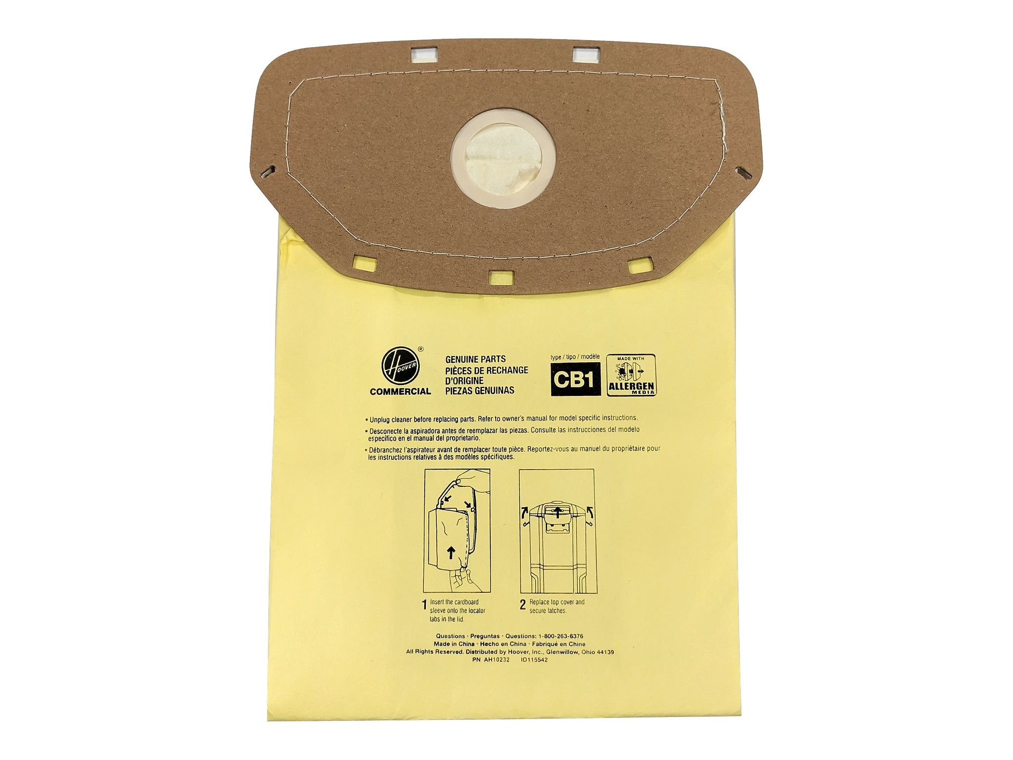 Hoover Vacuum Bag, Yellow, 10/Pack