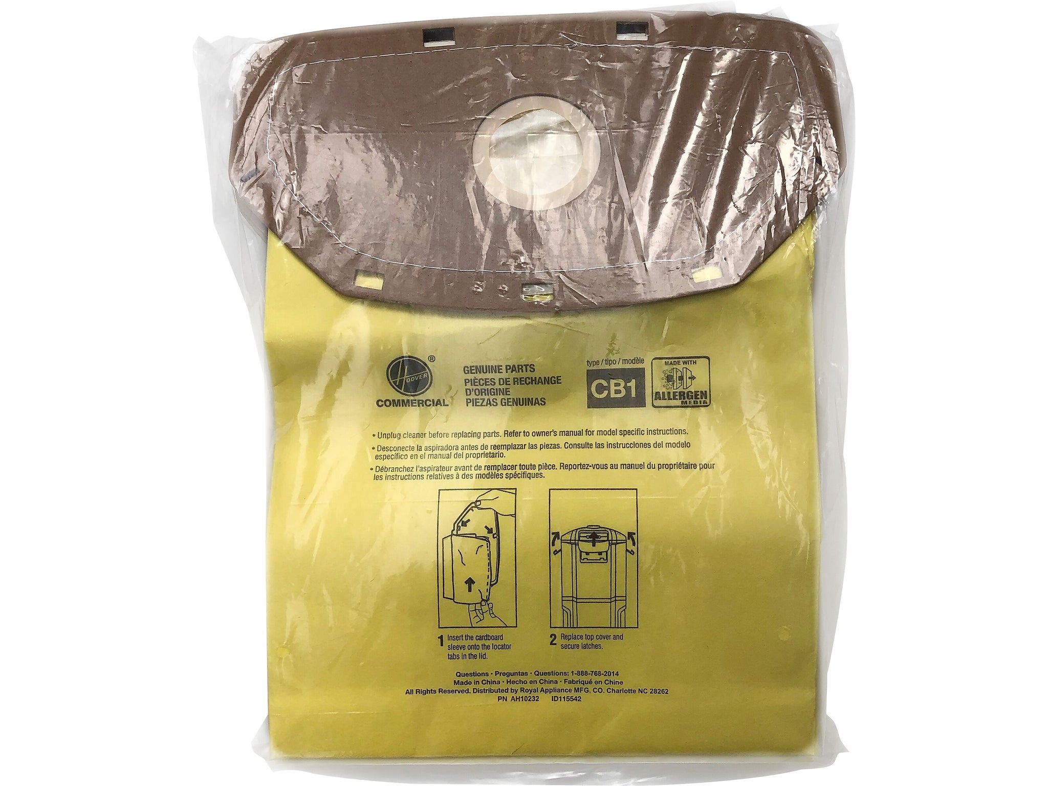 Hoover Vacuum Bag, Yellow, 10/Pack