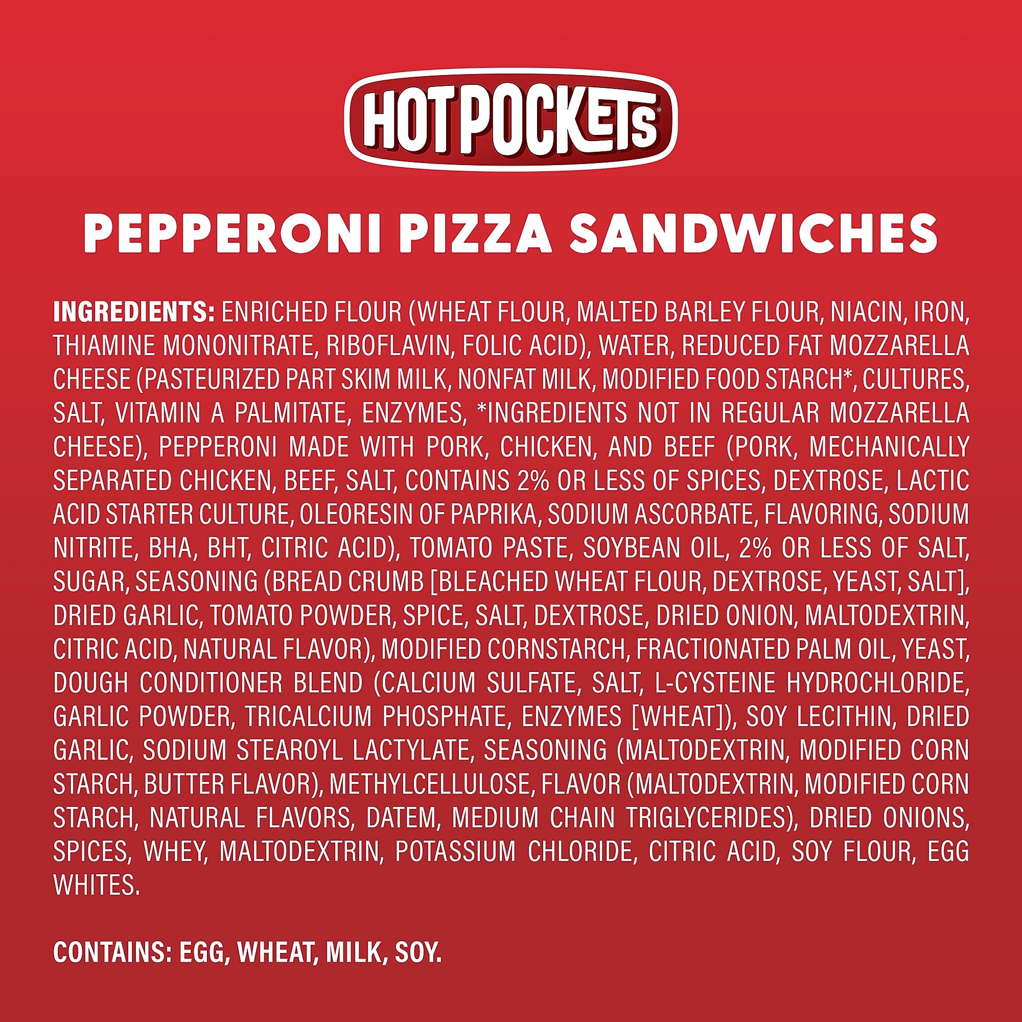 Hot Pockets Pepperoni Pizza Sandwiches, Frozen, 20/Box