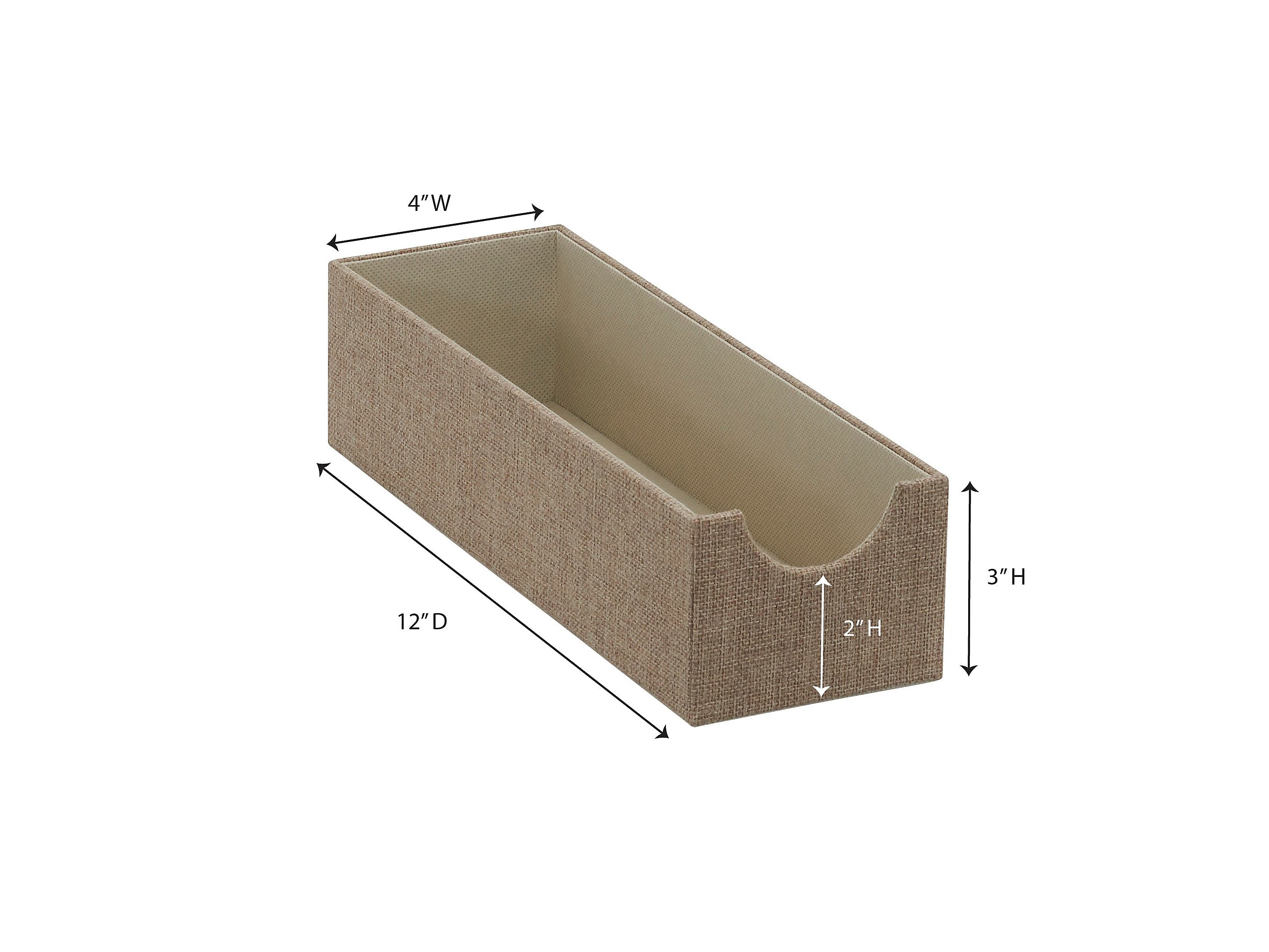 Household Essentials 1-Compartment Cardboard/Poly Linen/Nonwoven PP Drawer Organizer, Latte