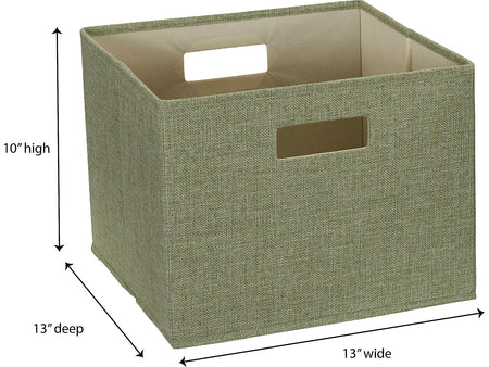 Household Essentials 10" x 13" Cube Storage, Celery, 2/Set