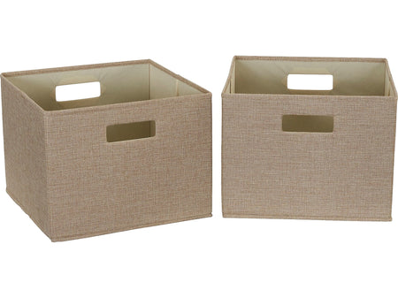 Household Essentials 10" x 13" Cube Storage, Latte, 2/Set