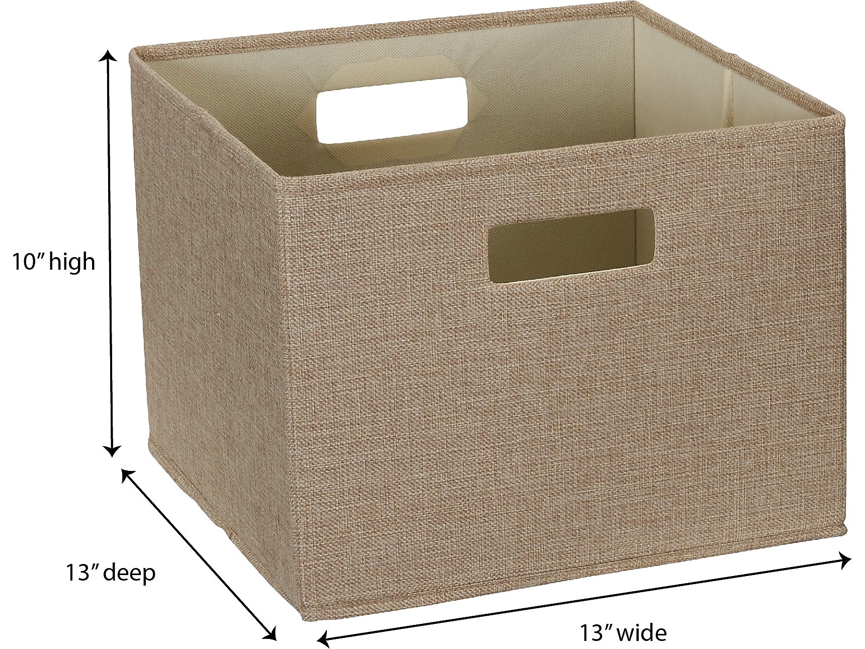 Household Essentials 10" x 13" Cube Storage, Latte, 2/Set