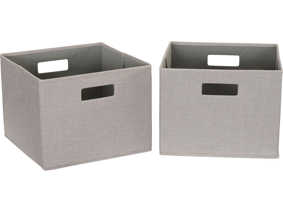 Household Essentials 10" x 13" Cube Storage, Silver, 2/Set