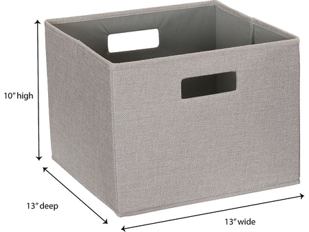 Household Essentials 10" x 13" Cube Storage, Silver, 2/Set