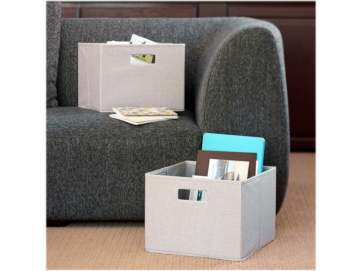 Household Essentials 10" x 13" Cube Storage, Silver, 2/Set