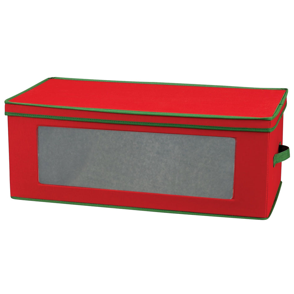 Household Essentials 36-Piece Ornament Storage Box, Red