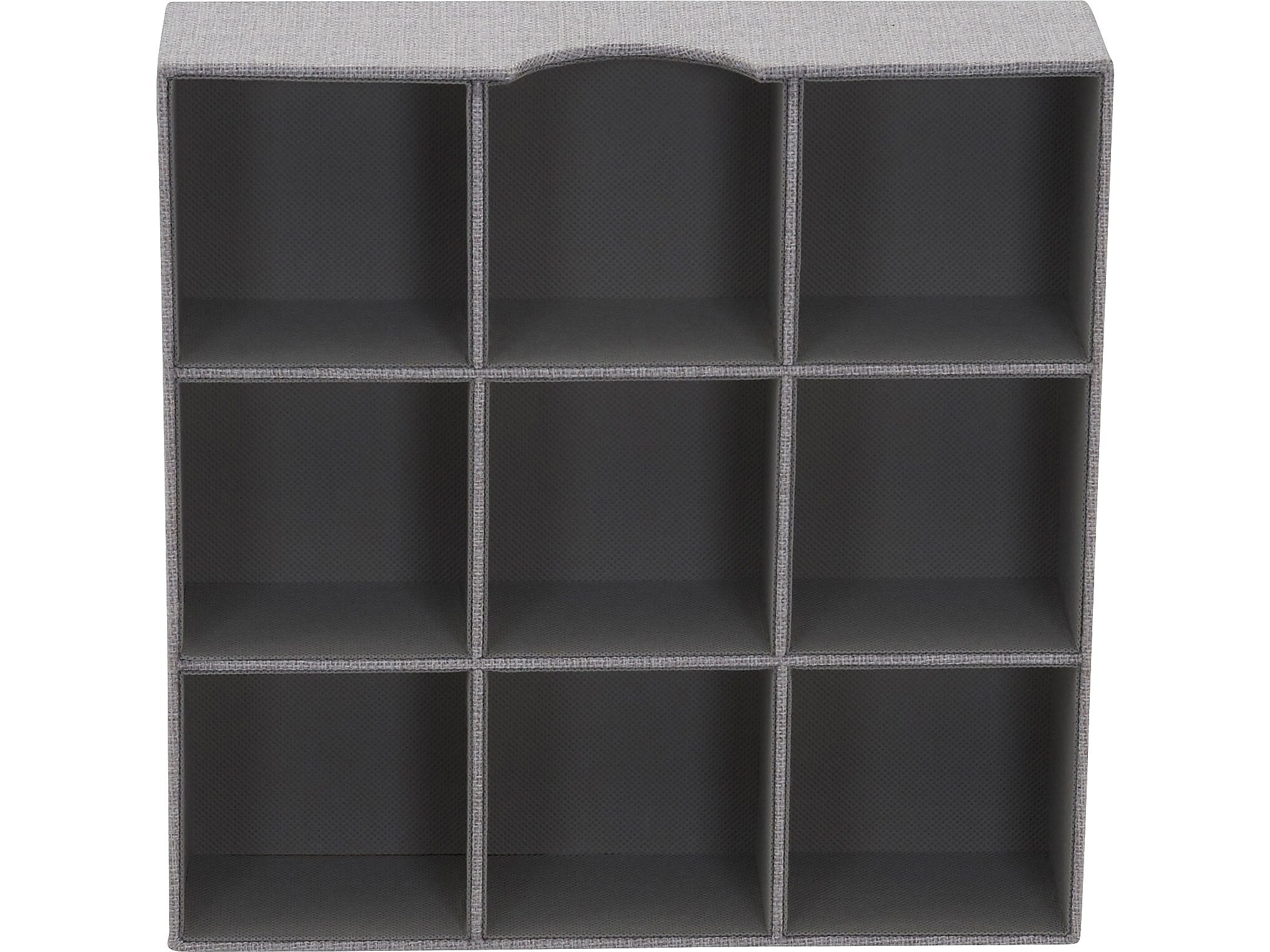 Household Essentials 9-Compartment Cardboard/Polyester Drawer Organizer, Gray