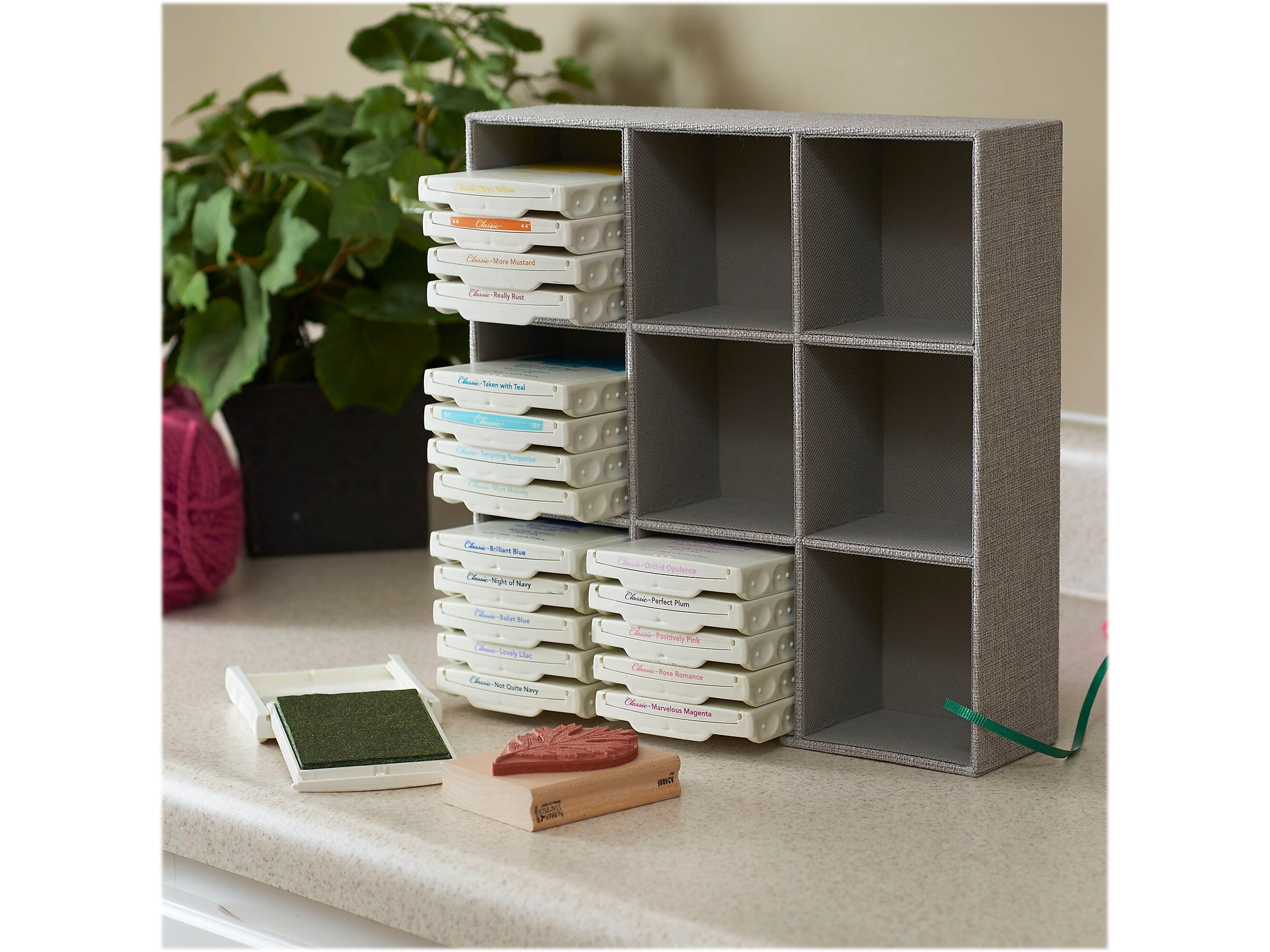 Household Essentials 9-Compartment Cardboard/Polyester Drawer Organizer, Gray
