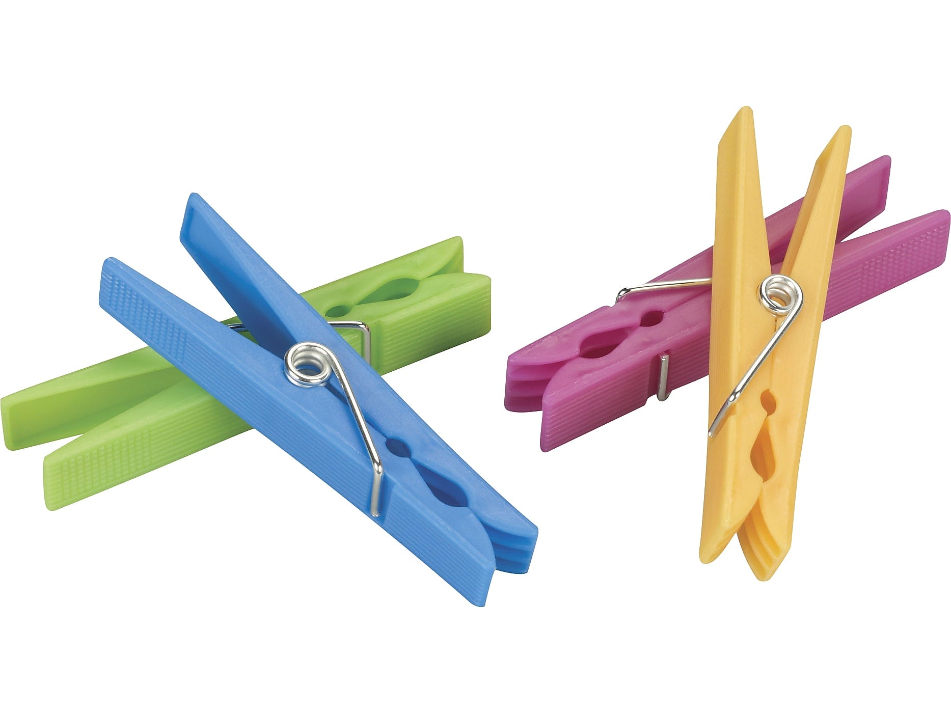 Household Essentials Plastic Clothespins, Assorted Colors, 24-Count