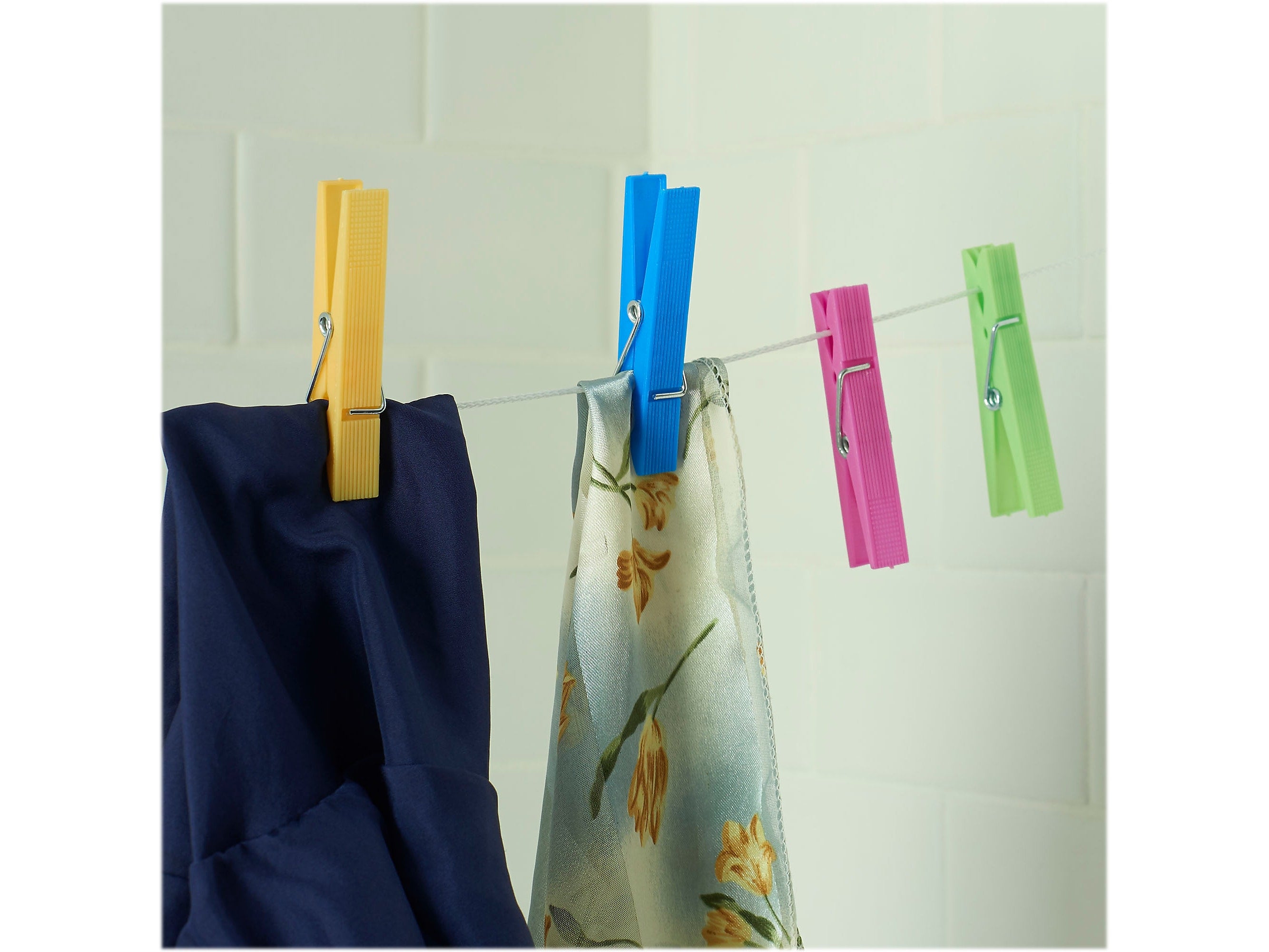 Household Essentials Plastic Clothespins, Assorted Colors, 24-Count