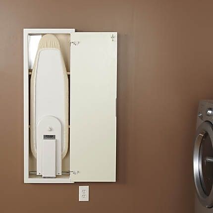Household Essentials Stow Away In-Wall Ironing Board, White