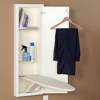 Household Essentials Stow Away In-Wall Ironing Board, White