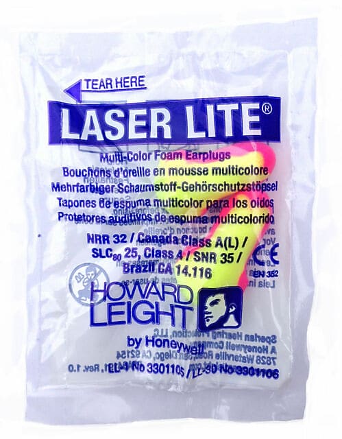 Howard Leight Laser Lite Uncorded Earplugs, Magenta/Yellow, 200/Box