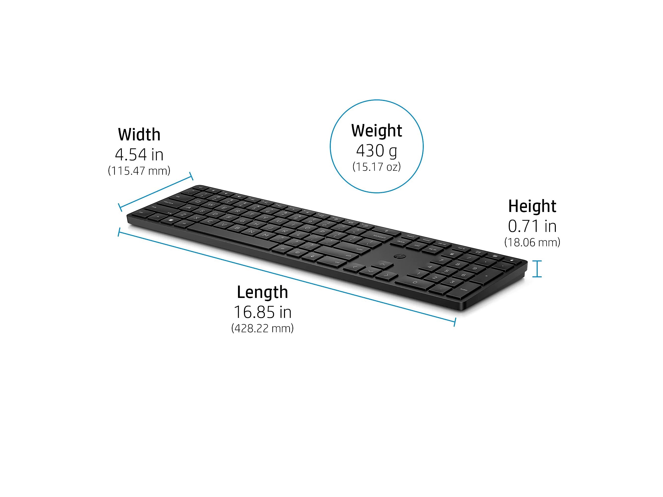 HP 450 Programmable Wireless Keyboard, Black